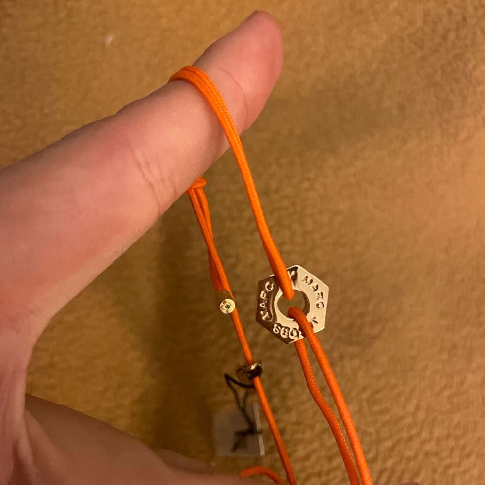 NWT Marc by Marc Jacobs Bolt Fuoro Orange Friendship Adjustable Bracelet